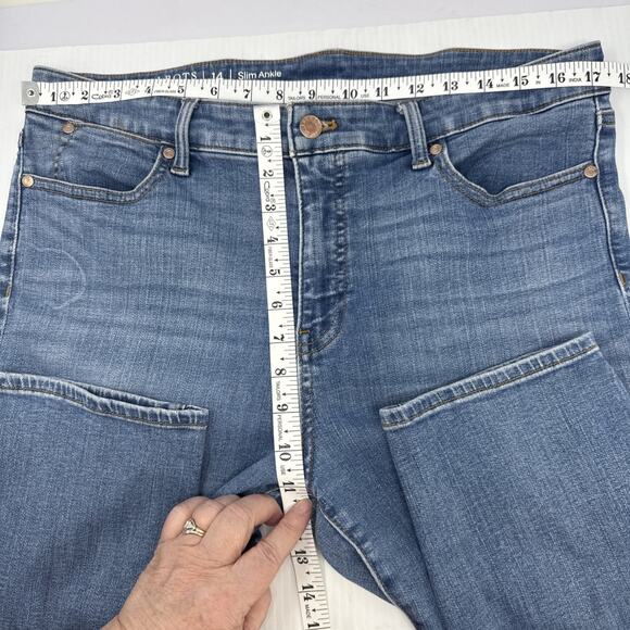 Slim Ankle Jeans Talbots Flawless 14 Stretch High Rise Mid Wash Preppy Capsule - Picture 10 of 15